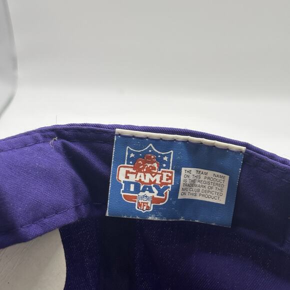 Vintage Minnesota Vikings Hat Cap SnapBack Plain Logo Twill NFL Gameday 90s Drew - Picture 5 of 6